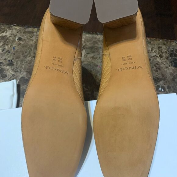 Vince Koren Croc-Embossed Leather Ankle Boots Size 11M Tan Brand new - Picture 8 of 13